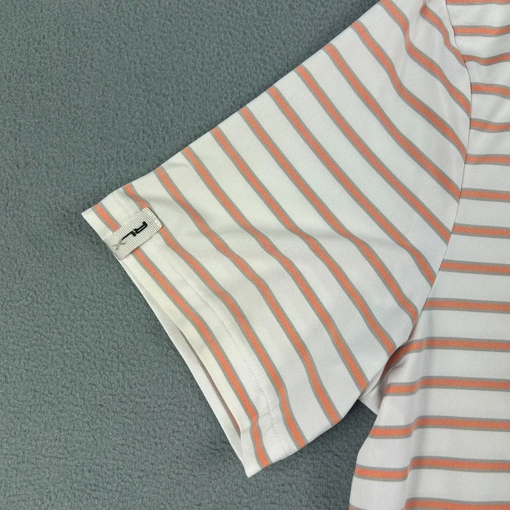 RLX Ralph Lauren‎ Polo Shirt Mens Medium Orange White Performance Stretch